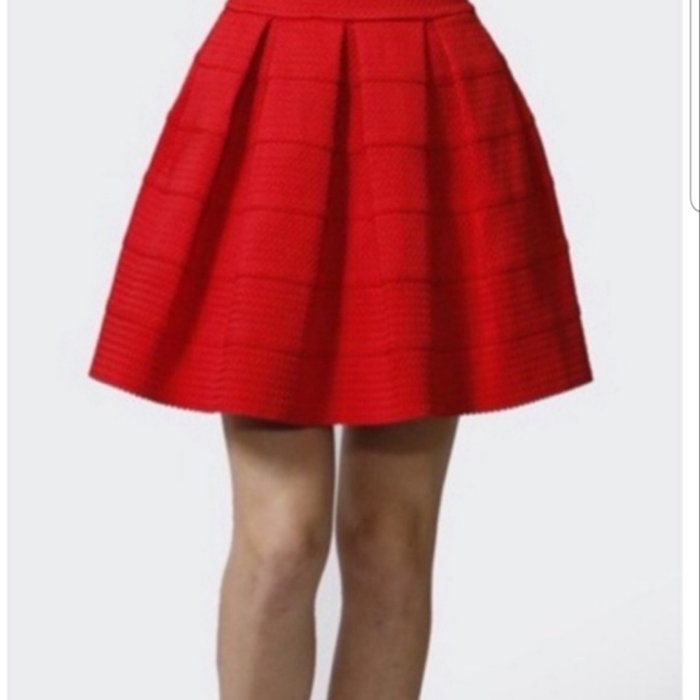 Express red pleated skirt